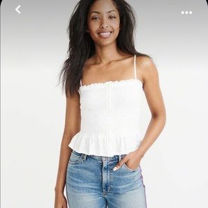 ABERCROMBIE & FITCH WHITE TUBE TOP WITH REMOVABLE STRAPS